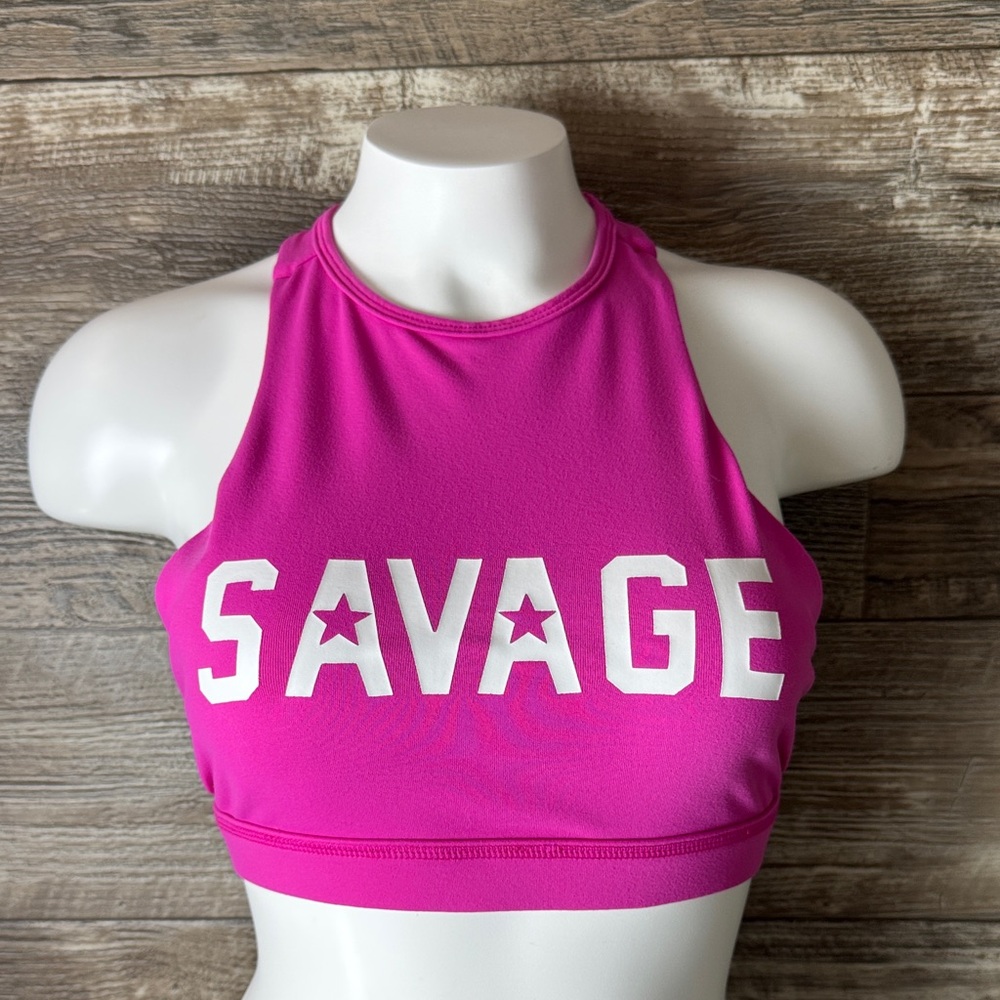 Savage Barbell Fuchsia Crop Top